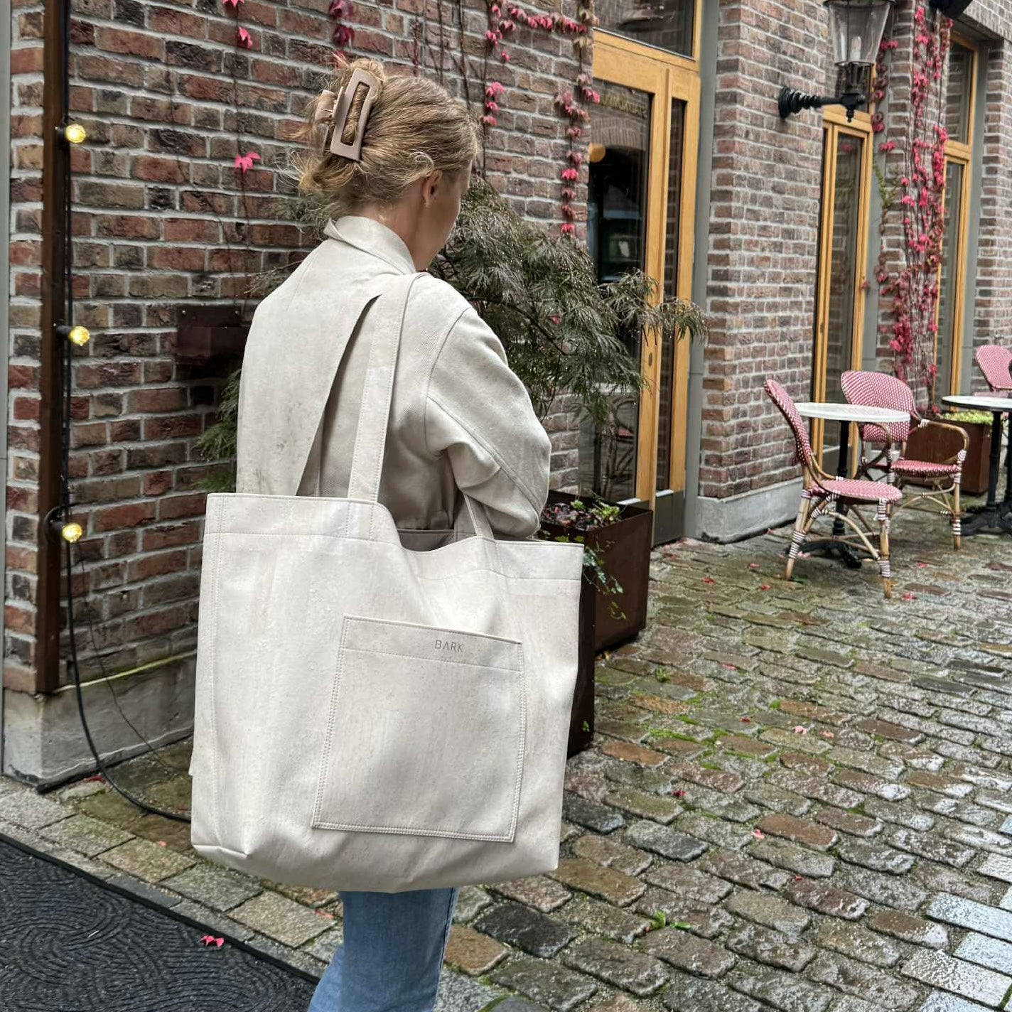 Stor hverdags- og weekendveske av korkskinn