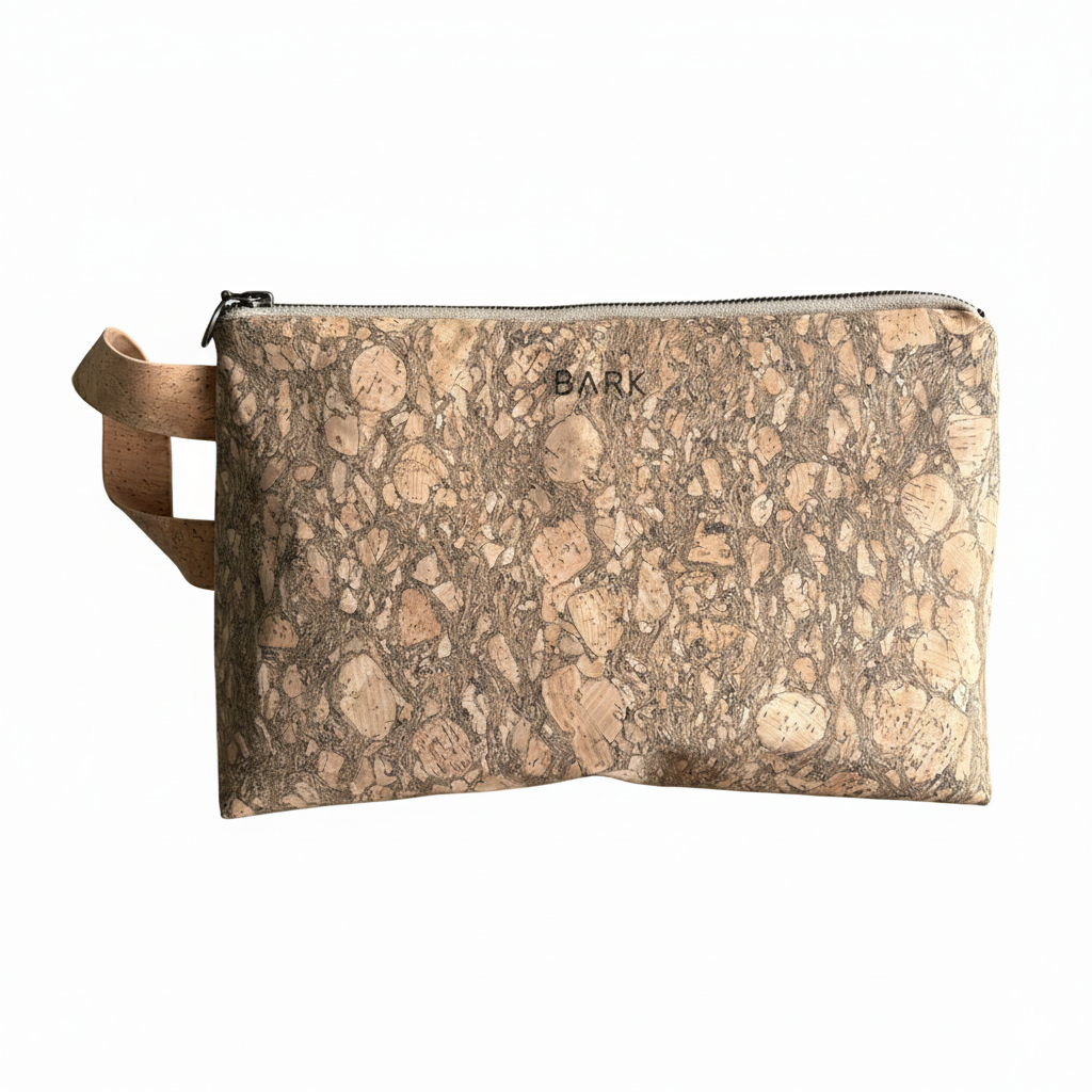 Stor toalettmappe av korkskinn