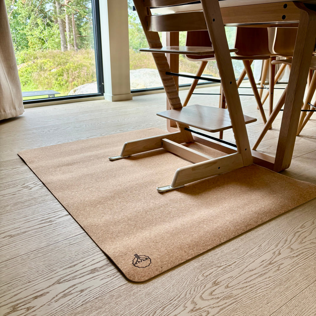 Gulvbeskytter av kork — yogamatte & barnestolmatte