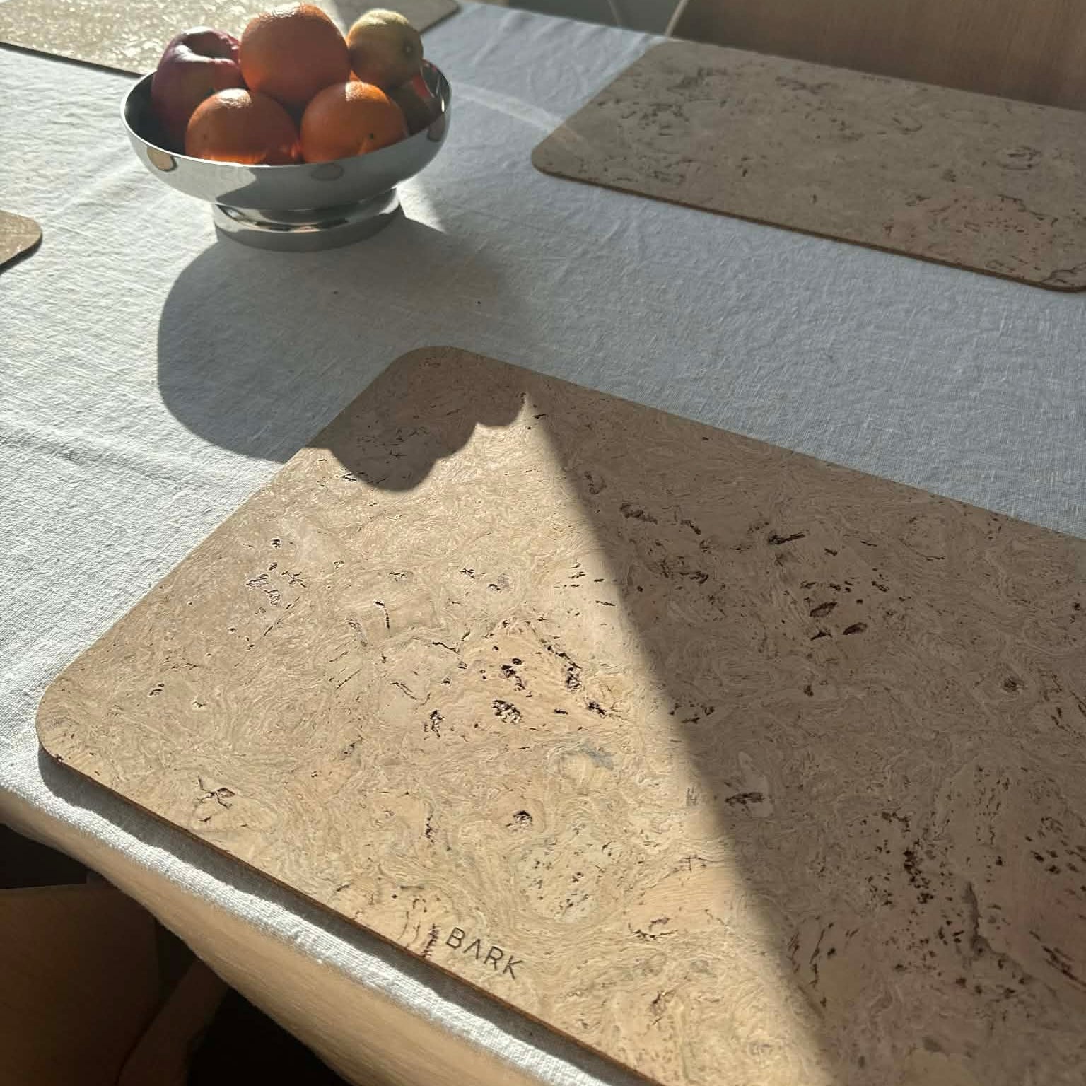 Spisebrikker med naturlig korkmønster 4- pack