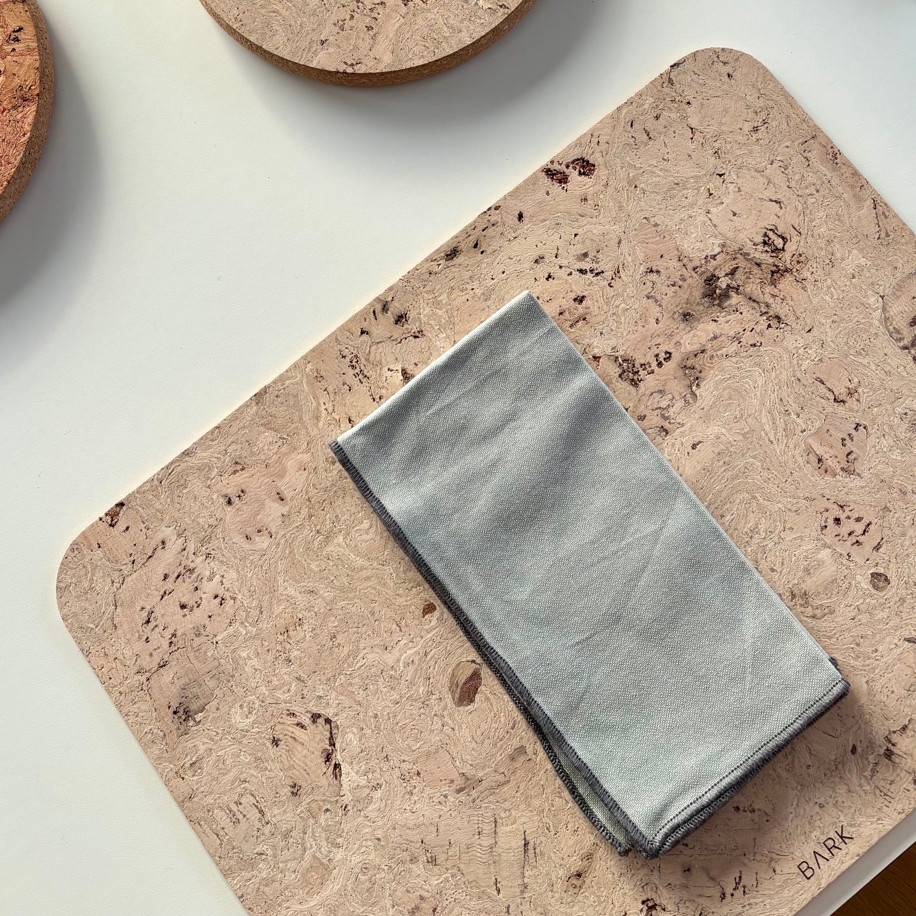 Spisebrikker med naturlig korkmønster 4- pack